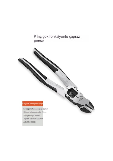 9 İnç Çapraz Pense, Çok Fonksiyonlu Mengene Pense, Elektrikçiler İçin Pense, Endüstriyel Sınıf, Büyük Ölçekli, Ev Tipi Çelik Kesiciler, Evrensel Ve Güçlü