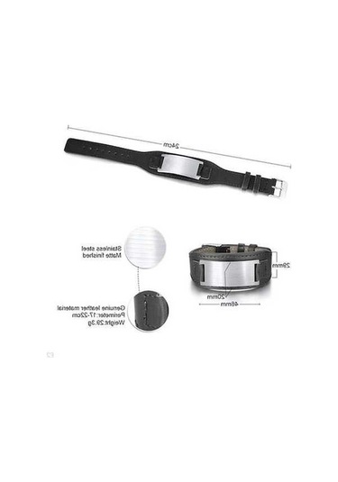 Fastbuy Kahverengi Deri Manşet Bileklik Kazınmış İsim Minimalizm Paslanmaz Çelik Toka Takı Büyükbaba Erkekler İçin Kahverengi Kahverengi