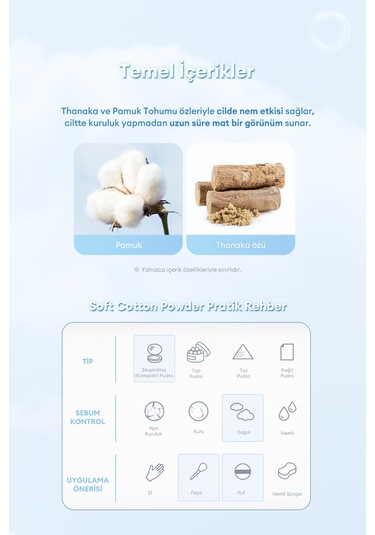 Dasique Sebum Dengeleyici Pürüzsüz Bitiş Sunan Transparan Kompakt Pudra Soft Cotton Powder Beyaz