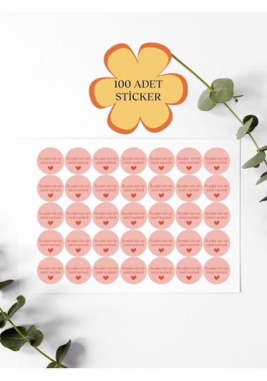 100 Adet Teşekkür Ederiz Stickers Paketleme Kargo Çıkartma Pyt0fd