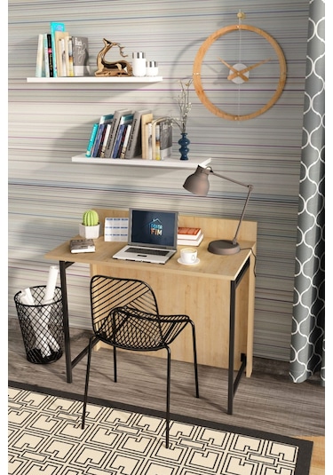 Frezya Katlanır Portatif Çalışma Masası Safir Meşe