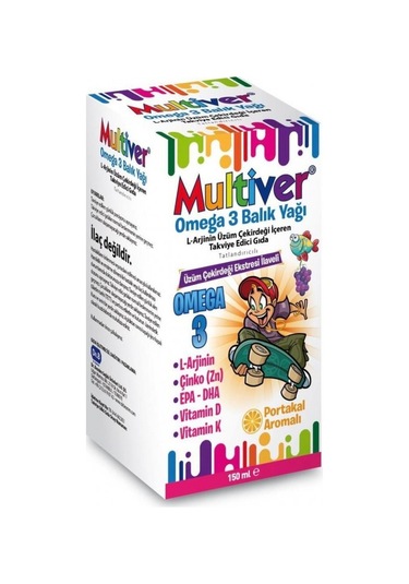 Multiver Omega 3 Portakal Aromalı Balık Yağı 150 Ml