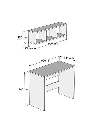 Tanmob Çalışma Masası Raflı Beyaz - Clm0201