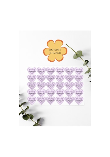100 Adet Teşekkür Ederiz Stickers Paketleme Kargo Çıkartma Py1jks