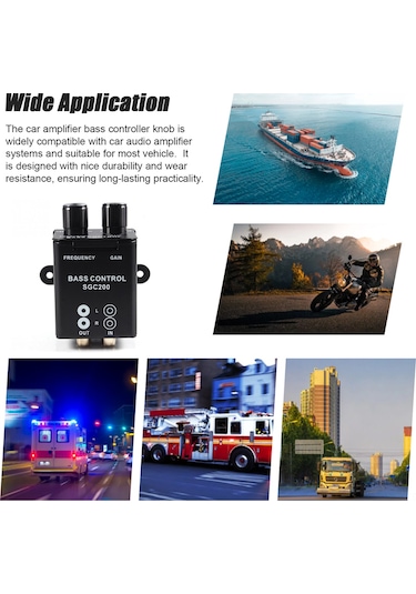 Aubyhe Araba Güçlendirici Hoparlör Baz Kontrol Cihazı - Kaliteli Metal Bass Regülatörü - Frekans/gain Ayarı - Siyah