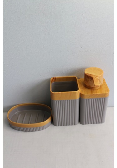 Maxel Mimoza Ahşap 3 Lü Banyo Seti Çok Renkli