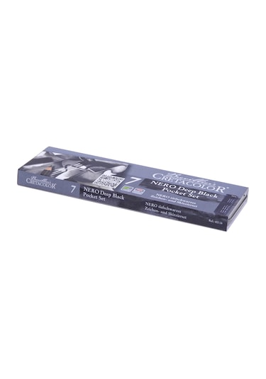 Cretacolor Nero Deep Black Pocket Set Profesyonel Çizim Seti 7 Parça Metal Kutu 400 08