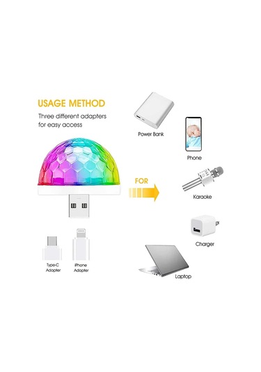 Usb Led Parti İşıkları Müzik Sensörü Usb Mini Disko Dj Sahne Çok Renkli