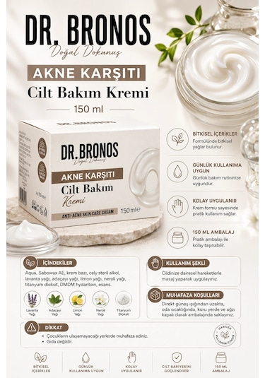 Dr. Bronos - Akne Karşıtı Bakım Kremi 150 Ml