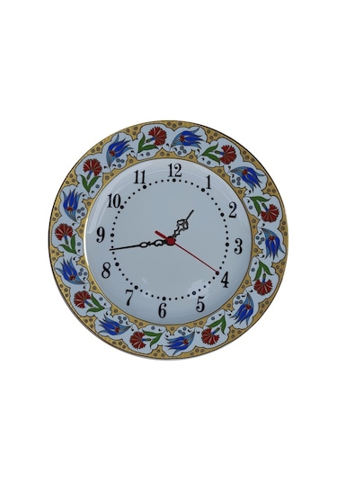 Armada Çini Prt 66 25 Cm Kırmızı Sarı Yaldızlı Lale Karanfil Dese