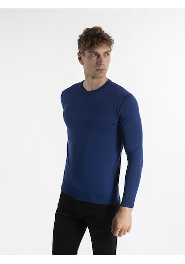 Trussardi Trussardı Erkek Kazak  TRRD003641 Mavi