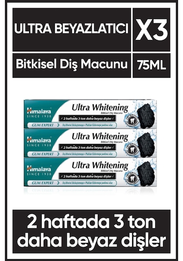 Himalaya Ultra Whitening Bitkisel Beyazlatıcı Diş Macunu 3 x 75 ML
