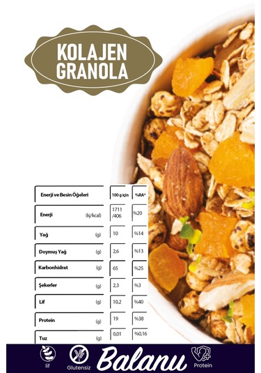 Kolajen Granola 180gr X3 Adet