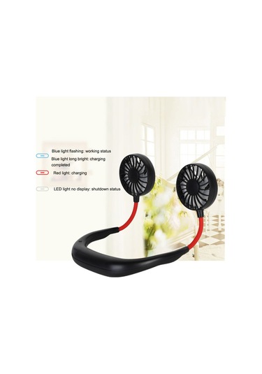 Vkemall Sallanan Boyun Fanı, Aynı Parça Şarj Edilebilir Tembel Fan, Taşınabilir Spor Fan