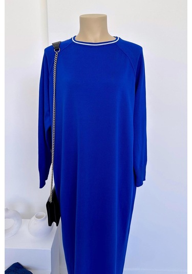 Reglan Merserize Elbise - Saks Mavi Saks