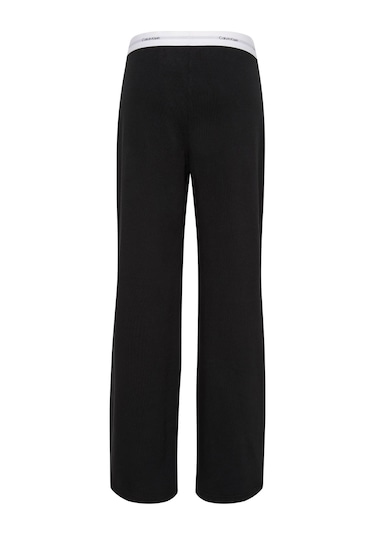 Calvin Klein Kadın Logolu Siyah Jersey Pantolon-13821 Siyah