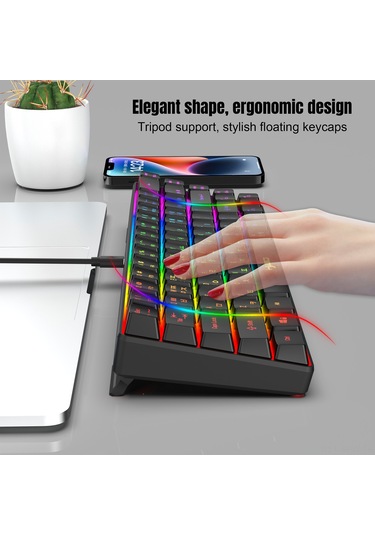 Maiyame Taşınabilir 68 Tuşlu Rgb Oyun Klavyesi, Ergonomik Tasarım, Siyah/beyaz Seçenekli, Usb Bağlantılı
