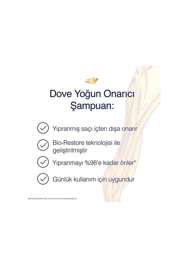 Dove Ultra Care Yıpranmış Saçlar İçin Yoğun Onarıcı Şampuan 3 x 400 ML