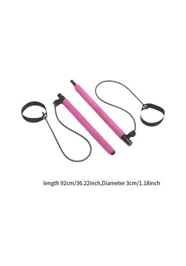 Suntek 2 Bölüm Pilates Bar Egzersiz Çubuğu Gül-kırmızısı Gül Kırmızısı