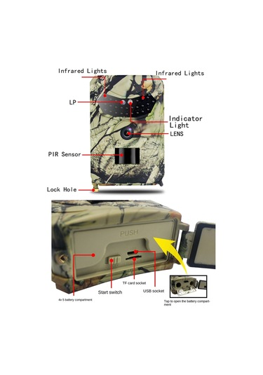 Pr100 20mp Hd 1080p Kızılötesi Avcılık Kamerası Çok Renkli