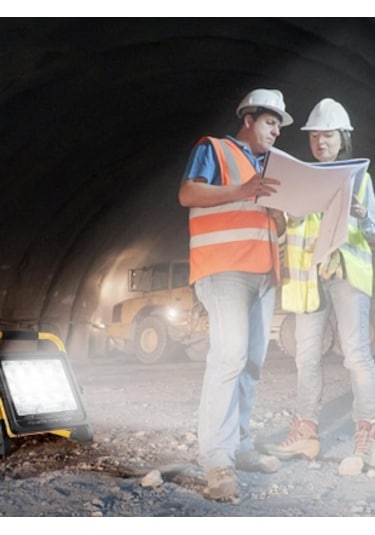 Güneş Enerjili Solar Şarj Edilebilir 4 Modlu Acil Durum Led Panel Sarı - Siyah