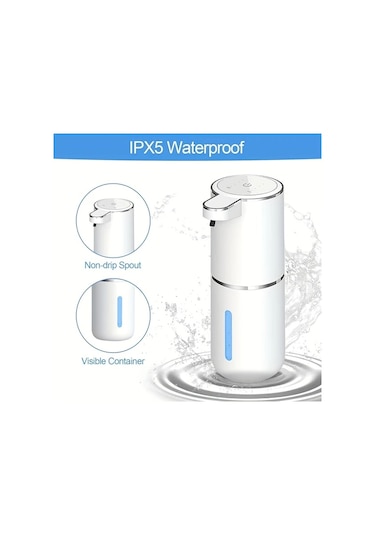 Techbloom 12.85oz Siyah Ekran Şeffaf Şişe Köpük Tip Otomatik Sensörlü Duvar Sabunluk Şarj Edilebilir Modern Siyah Banyo Mutfak 11.8x5cm Çift Kişilik