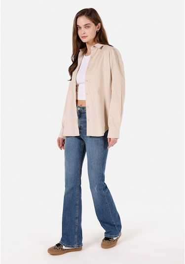 Colins Bej Kadın Gömlek U.kol Cl1070171 Q1.v1 Beı Bej