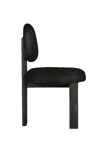 Coco İskandinav Teddy Natural Ahşap Bohem Sandalye Siyah - Antrasit