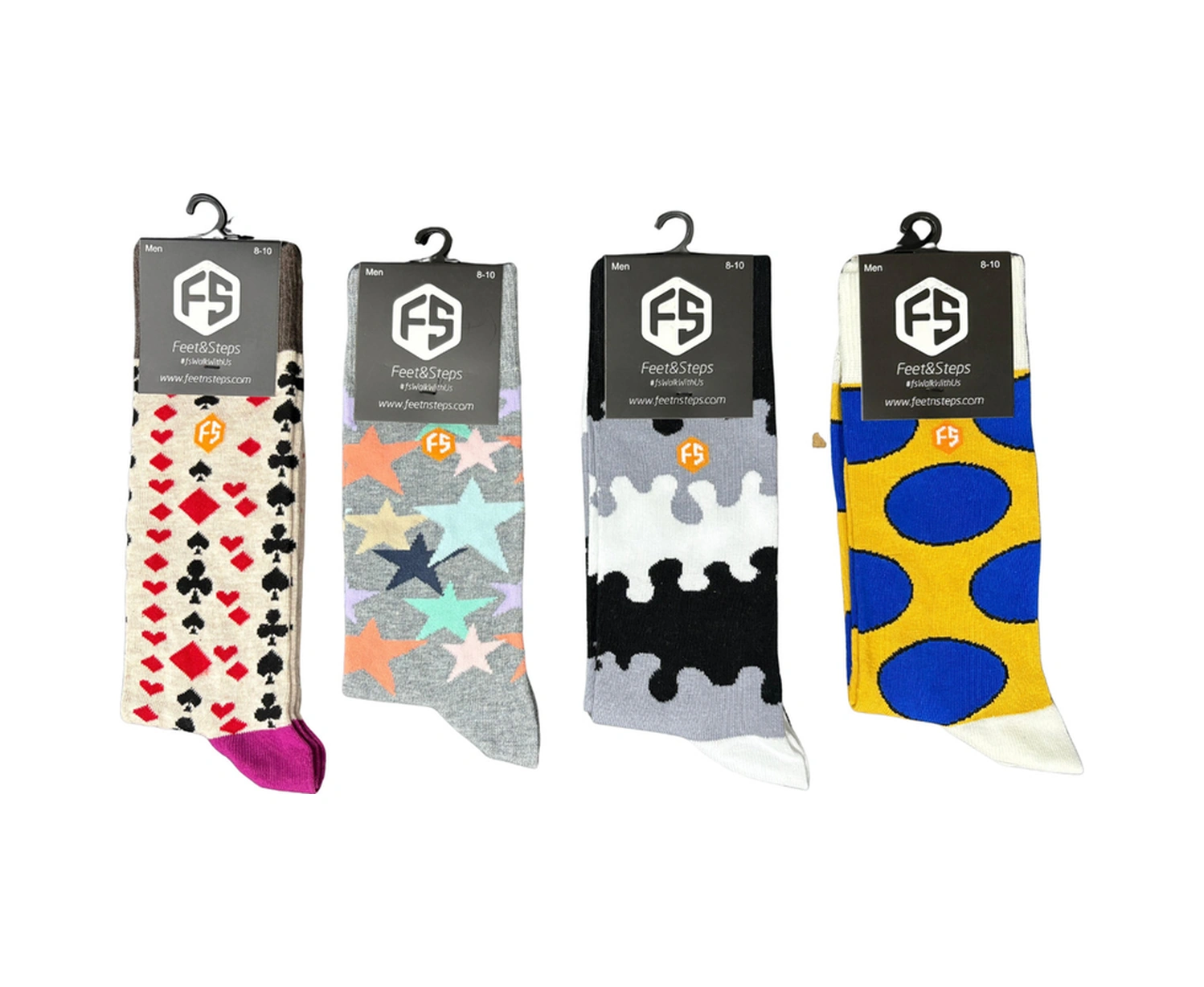 Erkek Renkli Desenli Pamuklu Günlük Çorap 8-10/2 Çok Renkli