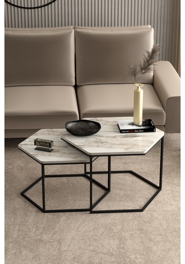 Orta Sehpa Altıgen İkili Lüx Efes Çok Renkli