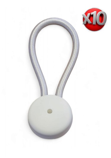 Sealux Marine Tekne Tente Branda Lastikli Klips Beyaz 9cm 10 Adet