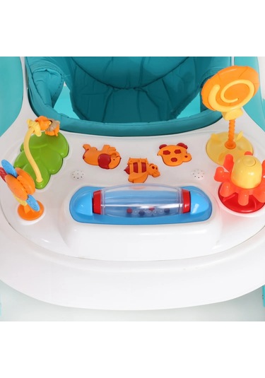 Duux Plano Oyuncaklı Müzikli 3 Kademeli Örümcek Bebek Yürüteci Turkuaz