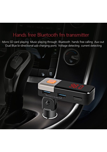 Bc11 Çift Usb Araç Şarj Cihazı Bluetooth Fm Verici Kiti, Destek Lcd Ekran / Tf Kart Müzik Çalma / Eller Serbest