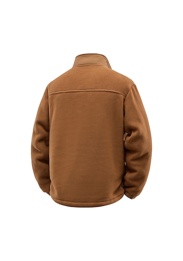 Erkek Dik Yaka Polar Ceket, Sonbahar Ve Kış Stili, Kalınlaştırılmış Polar Günlük Sweatshirt, Bol Kesimli Ceket Lacivert