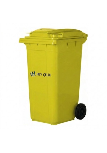 240 Litre Sarı Plastik Çöp Hey Çelik Pk - 095