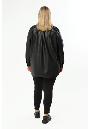 Suni Deri Kuşaklı Gömlek Ceket (523192260)