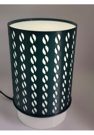 Abajur Kahve Aşkı Kahve Temalı Masa Lambası Gece Lambası Yeşil