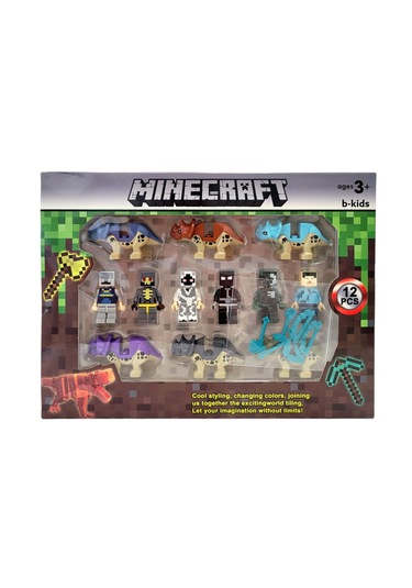 Minecraft 12 Parça Figür Ve Dinozor Oyun Seti Minecraft