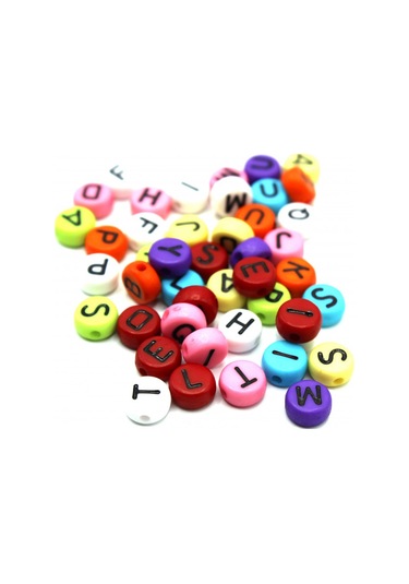 Harf Boncuk Elips Karışık Renkli 6 Mm 250 Gr