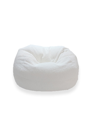 Peluş Armut Koltuk Kuzu Yünü Tarzında Beyaz