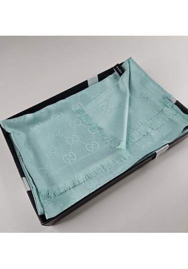Miorel Scarfs G Desen Çift Taraflı Kaşmir İpek Şal 4 Mevsim Soft Pamuklu Şal Mint Yeşili