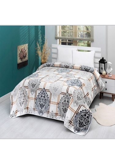 Mink Battaniye Lacasa 1100 Gri Çift Kişilik Gri