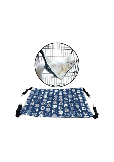 Suntek Kedi Hamak Yatak Salıncak Rahat Köpek Yazlık-lacivert-m