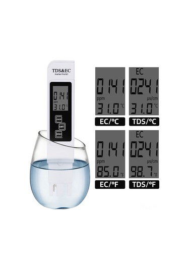 Kosona Portatif Su Kalitesi Test Cihazı - Tds/ec Ölçer, Sıcaklık Göstergesi, Otomatik Kapatma Ve Okuma Kilidi Özellikleri