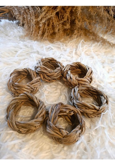 6lı Doğal Hasır Peçete Yüzüğü / Halkası Diğer