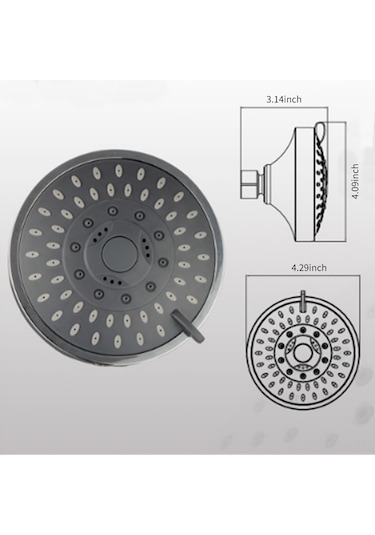 Tenfowee Yüksek Basınçlı 5 Modlu Duş Başlığı - Paslanmaz Krom, Su Tasarruflu, Kendini Temizleyen Abs Malzeme Diğer