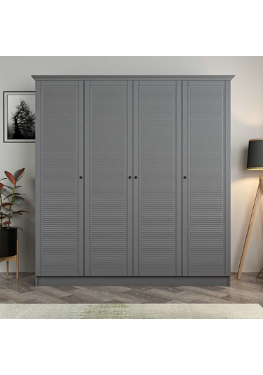 Kale 4 Kapaklı 2ç Taçlı Dolap Antrasit Mebran Panjur Antrasit 210cm Antrasit