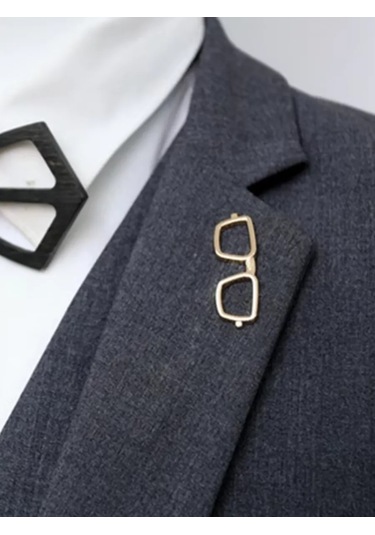 Olfil Mini Broş-gözlük Minimalist Tarz 272153214 Altın Rengi