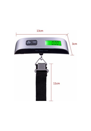 Demirtaş Dijital Işıklı Elektronik Askılı El Bagaj Tartısı Bavul Kantarı Seyahat Çantası 50kg