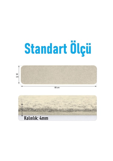 Halifleks Yapışkan Tabanlı Merdiven Basamak Paspası Rip Halı Kaymaz Tabanlı - Bej Null